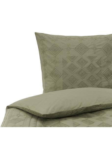Funda nórdica bordada de algodón Elaine, 100% algodón

Densidad de hilo 140 TC, calidad estándar

El algodón da una sensación agradable y suave en la piel, absorbe bien la humedad y es adecuado para personas alérgicas, Verde estampado, Cama 90 cm (150 x 220 cm)