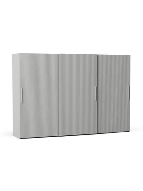 Armoire modulaire à portes coulissantes Simone, larg. 300 cm, plusieurs variantes, Bois, gris, Basic Interior, larg. 300 x haut. 200 cm