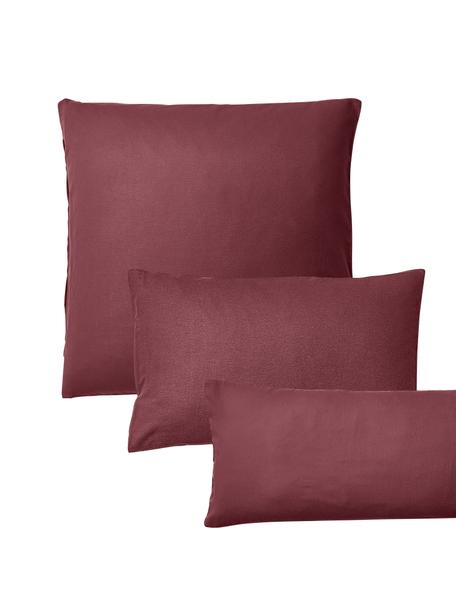 Flanellen kussenhoes Biba, Weeftechniek: flanel Flanel is een knuf, Donkerrood, B 60 x L 70 cm