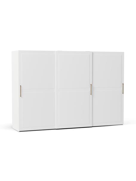 Armario modular Charlotte, 3 puertas correderas (300 cm), diferentes variantes, Estructura: aglomerado con certificad, Madera pintado blanco, Interior Basic (Al 200 cm)