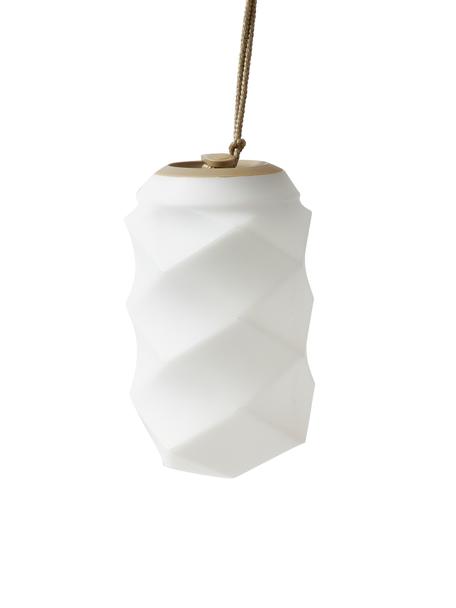 Lampada a sospensione mobile a LED dimmerabile con cambio colore e telecomando Bita, Lampada: polietilene, Bianco, beige, Ø 18 x Alt. 30 cm