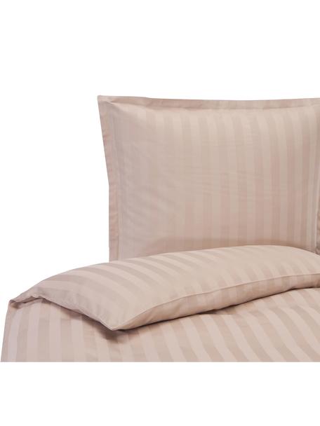 Housse de couette en satin taupe Willa, Taupe, larg. 200 x long. 200 cm