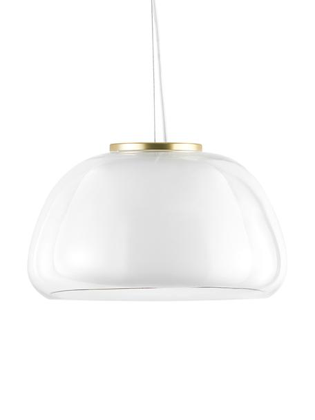 Suspension en verre Jelly, Transparent, blanc, Ø 39 x haut. 23 cm