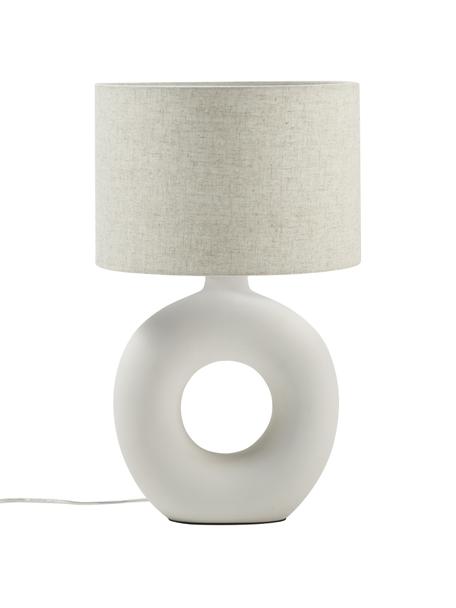Lampa stołowa z ceramiki Gisella, Beżowy, biały, Ø 35 x W 55 cm