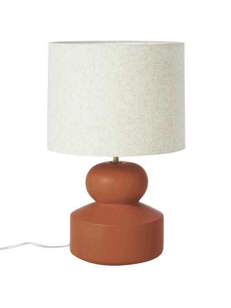 Lampa stołowa z ceramiki Georgina, Beżowy, terakota, Ø 33 x W 52 cm