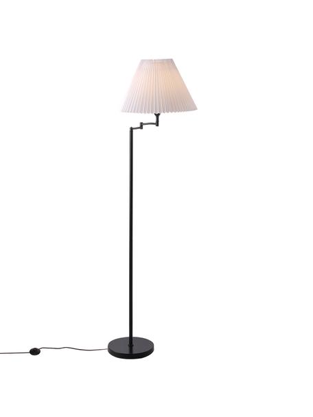 Design Stehlampe Break mit Plissee-Schirm, Lampenschirm: Kunststoff, Schwarz, Weiss, Ø 44 x H 158 cm