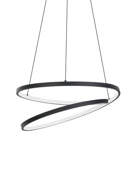 Lámpara de techo LED Ruotale, Pantalla: metal recubierto, Anclaje: metal recubierto, Cable: metal recubierto, Negro, blanco, Ø 55 x Al 150 cm