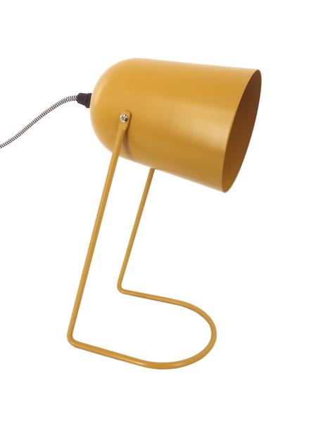 Lámpara de mesa pequeña Enchant, estilo retro, Pantalla: metal recubierto, Cable: cubierto en tela, Ocre, Ø 18 x Al 30 cm