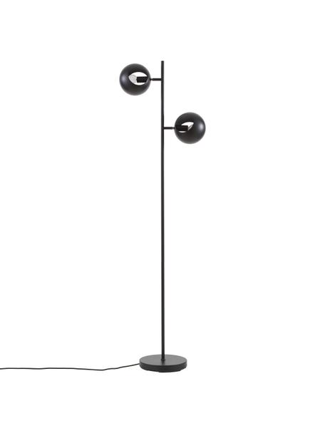 Piantana nera Edgar, Paralume: metallo verniciato, Base della lampada: metallo verniciato, Nero, Larg. 40 x Alt. 145 cm