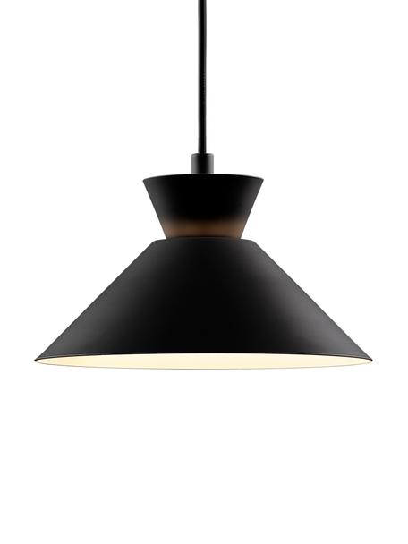Lámpara de techo pequeña Dial, Pantalla: metal recubierto, Anclaje: metal recubierto, Cable: plástico, Negro, Ø 25 x Al 14 cm