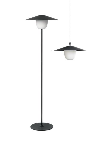 Mobiele dimbare outdoor lamp Ani om op te hangen of te zetten, Lampenkap: aluminium, Lampvoet: gecoat aluminium, Donkergrijs, Ø 34 x H 121 cm
