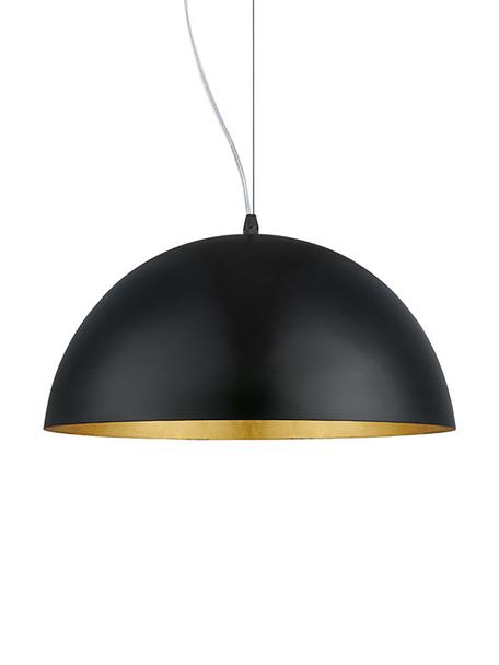 Pendelleuchte Brad mit Gold-Dekor, Lampenschirm: Metall, pulverbeschichtet, Baldachin: Metall, pulverbeschichtet, Schwarz, Goldfarben, Ø 38 x H 18 cm