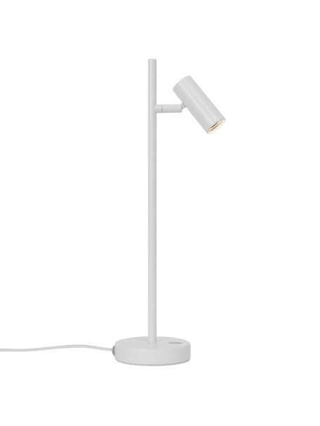 Lampada da tavolo a LED dimmerabile bianca Omari, Paralume: metallo rivestito, Base della lampada: metallo rivestito, Bianco, Larg. 10 x Alt. 40 cm