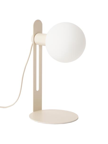 Lampada piccola da tavolo Fely, Paralume: vetro, Struttura: metallo rivestito, Beige, Ø 14 x Alt. 35 cm