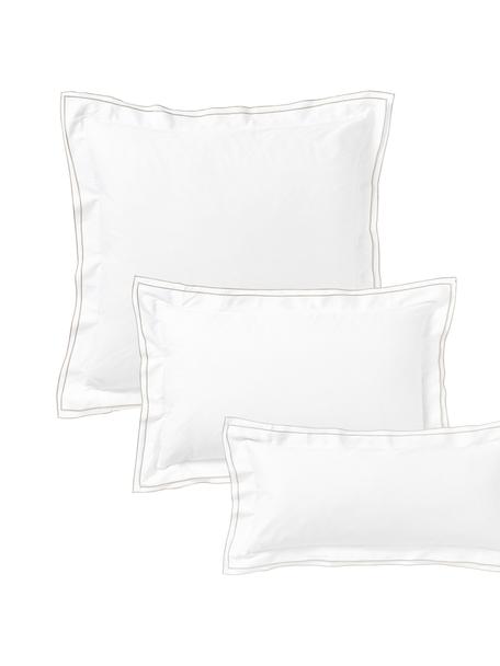 Funda de almohada de satén Carlotta, Blanco puro, beige claro, An 45 x L 110 cm