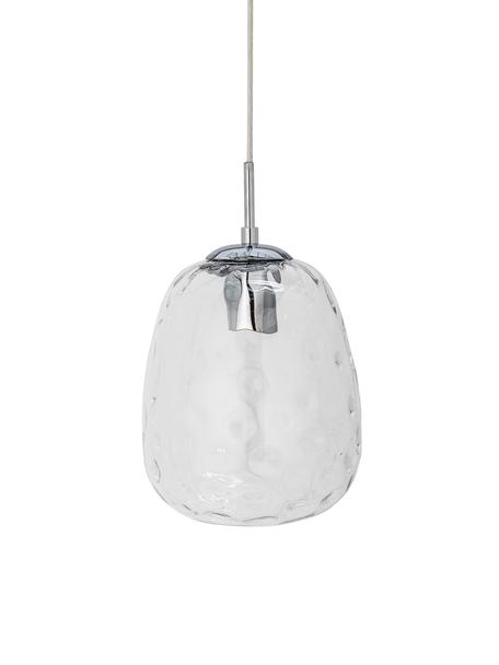 Kleine hanglamp Baele met gestructureerde oppervlak, Lampenkap: glas, Transparant, Ø 20 x H 34 cm