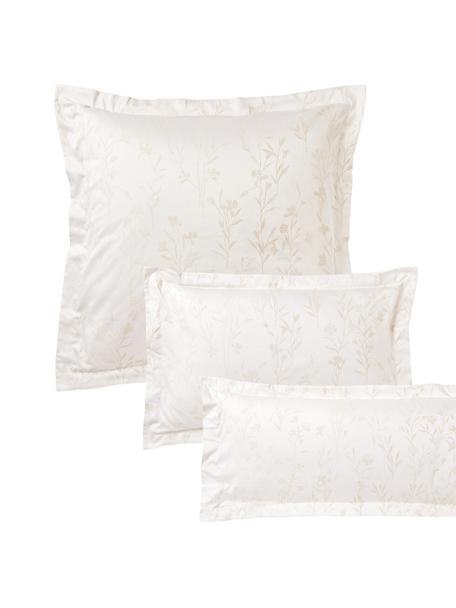 Funda de almohada de jacquard con estampado floral Hurley, Tonos beige, An 45 x L 110 cm
