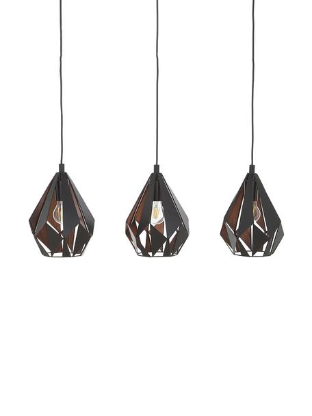 Lampa wisząca z metalu Carlton, Czarny, S 81 x W 28 cm