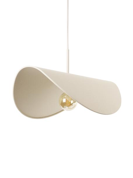Design hanglamp Kenzie van linnen, Lampenkap: linnen, Baldakijn: gecoat metaal, Beige, B 55 x D 37 cm