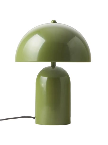 Kleine Retro-Tischlampe Walter, Lampenschirm: Metall, pulverbeschichtet, Lampenfuß: Metall, pulverbeschichtet, Grün, glänzend, Ø 25 x H 34 cm