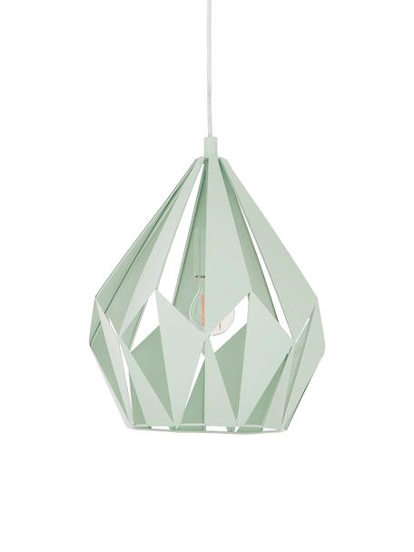 Skandi-Pendelleuchte Carlton, Lampenschirm: Stahl, lackiert, Baldachin: Stahl, lackiert, Hellgrün, Ø 31 x H 40 cm