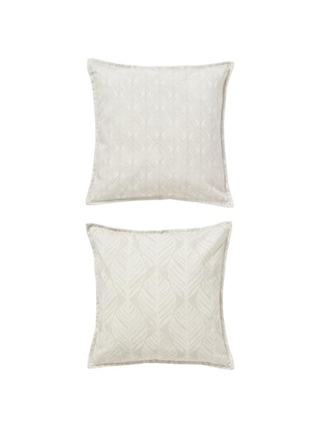 Housses de coussin avec motif graphique Armanda, lot de 2, 80 % polyester, 20 % coton, Tons beiges, larg. 45 x long. 45 cm
