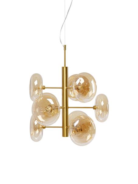 Lampada a sospensione Headlight, Paralume: vetro, Baldacchino: metallo rivestito, Struttura: metallo rivestito, Dorato, ambrato, Ø 53 x Alt. 155 cm