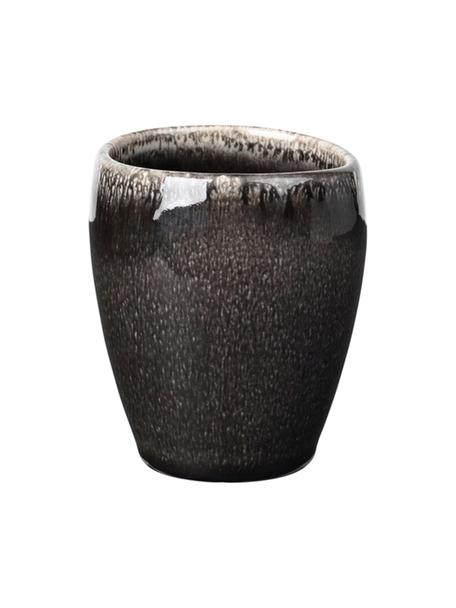 Handgemachte Espressobecher Nordic Coal, 6 Stück, Steingut, Braungrau, Ø 7 x H 8 cm, 100 ml