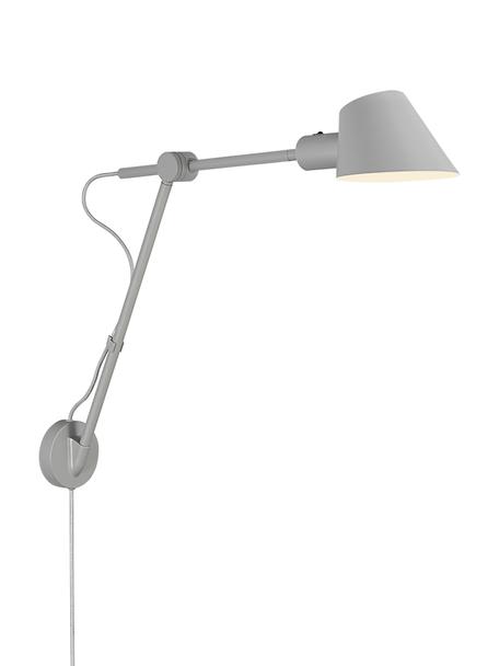 Große Verstellbare Wandleuchte Stay mit Stecker, Lampenschirm: Metall, beschichtet, Grau, T 72 x H 55 cm