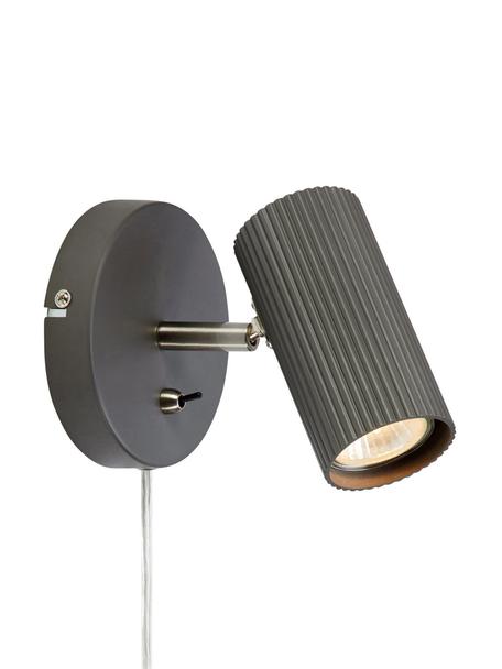 Verstellbarer Wand- und Deckenstrahler Costilla, Lampenschirm: Metall, beschichtet, Anthrazit, T 12 x H 14 cm