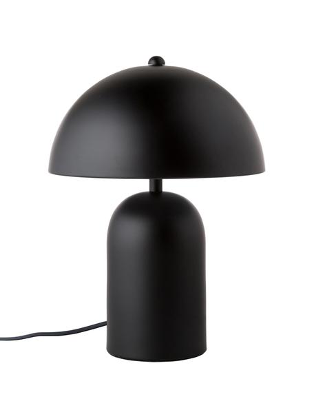 Kleine retro tafellamp Walter in zwart, Lampenkap: metaal, Lampvoet: metaal, Mat zwart, Ø 25 x H 33 cm