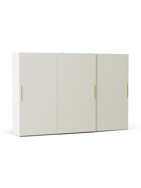 Modulární šatní skříň s posuvnými dveřmi Simone, šířka 300 cm, různé varianty, Dřevo, béžová, Interiér Basic, Š 300 x V 200 cm