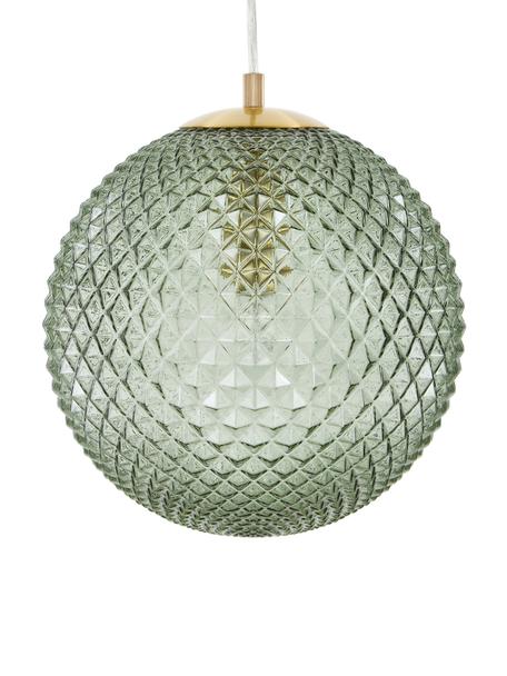 Lámpara de techo pequeña de vidrio Lorna, Pantalla: vidrio, Cable: plástico, Verde, dorado, Ø 25 cm