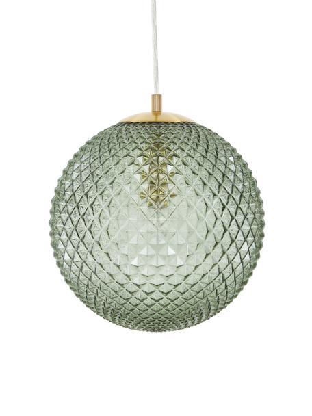 Lampa wisząca ze szkła Lorna, Zielony, odcienie złotego, Ø 25 cm