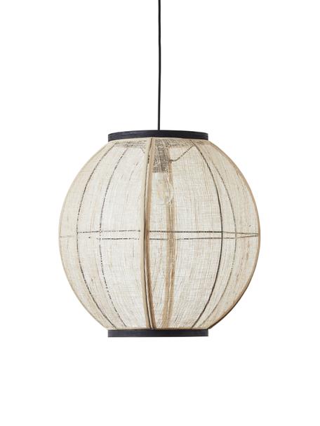 Lampa wisząca w stylu boho Tanah, Czarny/drewno naturalne, Ø 47 x W 47 cm