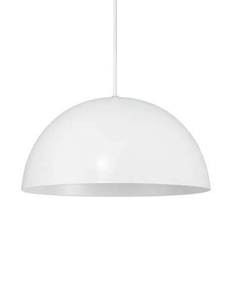 Scandi hanglamp Ellen in wit, Lampenkap: gecoat metaal, Baldakijn: gecoat metaal, Wit, Ø 30  x H 15 cm