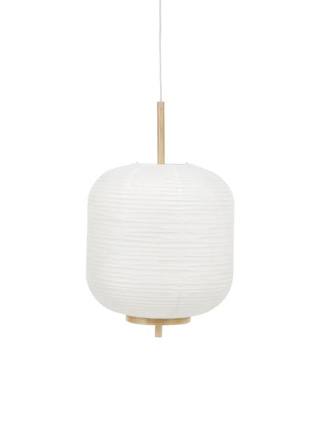 Lámpara de techo de diseño Misaki, Pantalla: papel de arroz, Anclaje: metal con pintura en polv, Cable: plástico, Blanco, Ø 35 x Al 63 cm