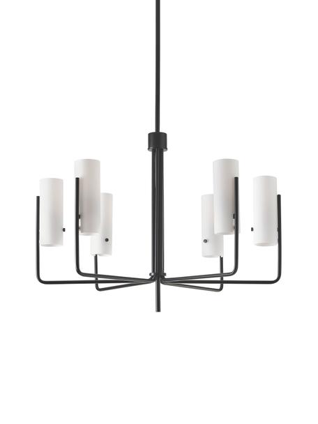 Lámpara de techo grande Vivian, Pantalla: vidrio, Estructura: metal recubierto, Anclaje: metal recubierto, Negro, Ø 65 x Al 88 cm