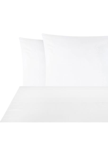 Biancheria da letto in raso di cotone bianco Comfort, Tessuto: raso Densità del filo 250, Bianco, 240 x 300 cm + 2 federe 50 x 80 cm