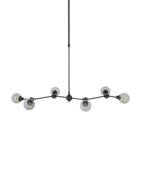 Grote hanglamp Aurelia in zwart, Baldakijn: gepoedercoat metaal, Zwart, grijs, B 110 x H 60 cm