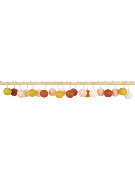 LED-Lichterkette Colorain, 378 cm, 20 Lampions, Lampions: Polyester, WFTO-zertifizi, Beige, Rottöne, Gelb, L 378 cm