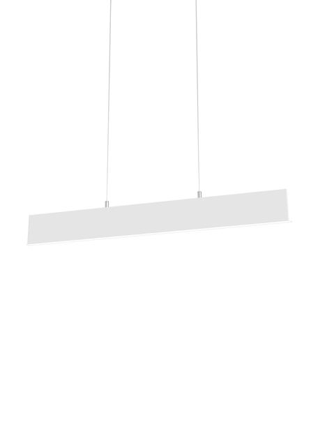 Große LED-Pendelleuchte Step, Lampenschirm: Metall, beschichtet, Baldachin: Metall, beschichtet, Dekor: Metall, beschichtet, Weiß, Silberfarben, B 91 x H 20 cm