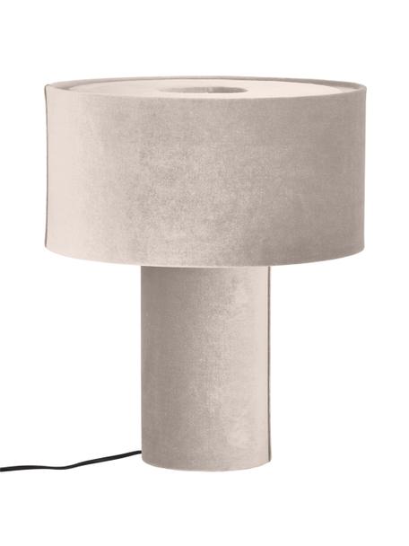 Lampada da tavolo in velluto Frida, Base della lampada: materiale sintetico con r, Paralume: velluto, Beige, Ø 30 x Alt. 36 cm