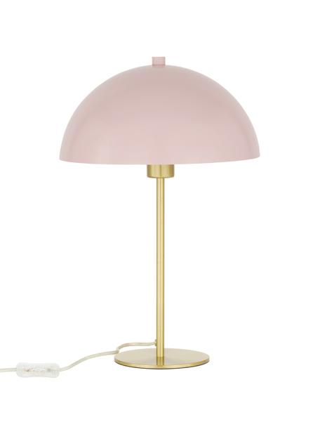 Lampa stołowa z metalu Matilda, Jasny różowy, odcienie mosiądzu, Ø 29 x W 45 cm