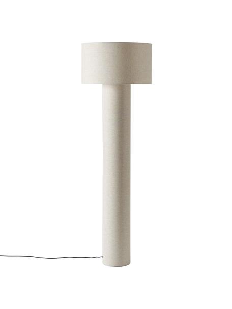 Stehlampe Ron, Lampenschirm: Leinen, Lampenfuß: Leinen, Beige, Ø 47 x H 149 cm