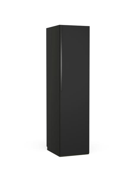 Modulaire draaideurkast Leon in zwart, 50 cm breed, verschillende varianten, Hout, zwart, Basis interieur, hoogte 200 cm