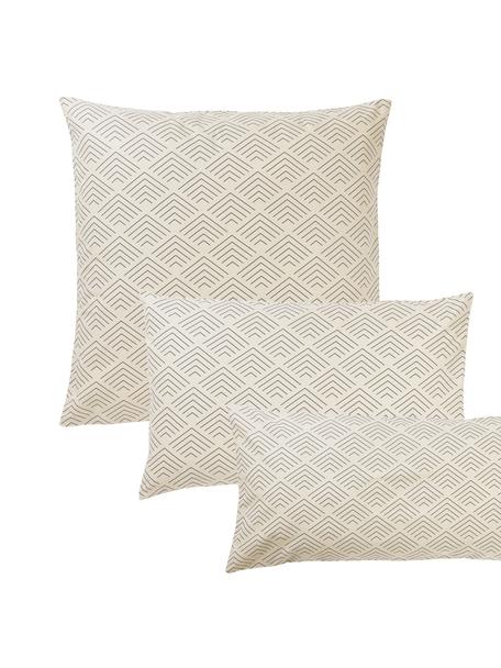 Katoenen kussenhoes Milano met grafisch patroon, Weeftechniek: renforcé Draaddichtheid 1, Beige, B 60 x L 70 cm