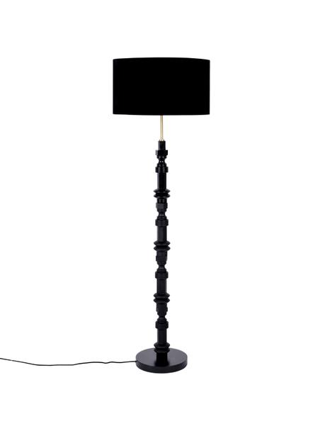 Design Stehlampe Totem, Lampenschirm: Textil, Lampenfuß: Metall, beschichtet, Schwarz, Ø 46 x H 148 cm