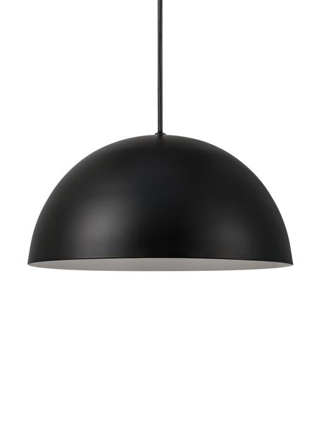 Lámpara de techo Ellen, estilo escandinavo, Pantalla: metal recubierto, Anclaje: metal recubierto, Cable: cubierto en tela, Negro, Ø 30 x Al 15 cm