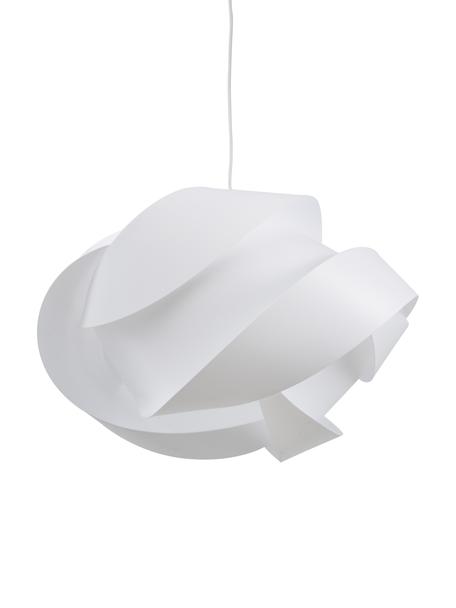 Grote hanglamp Ribbon, bouwpakket, Lampenkap: polypropyleen, polycarbon, Baldakijn: kunststof, Wit, Ø 60  x H 28 cm